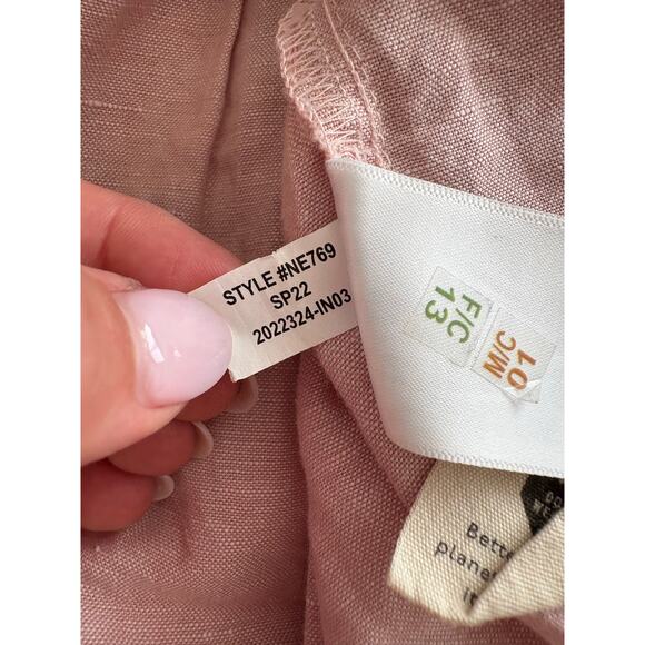 Madewell Linen Blend Lorelai Mini Dress Dusty Blush Pink Size L - Picture 12 of 12